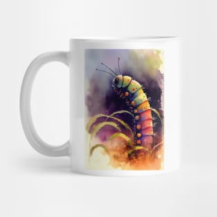 Caterpillar watercolor art Mug